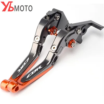 Titanium-Orange Для Honda CBR500R CBR300R CBR250R CBR 500R 300R 250R Мотоцикл Регулируемый Складной Выдвижная сцепления тормозные рычаги с логотипом(CBR - Цвет: Titanium-Orange