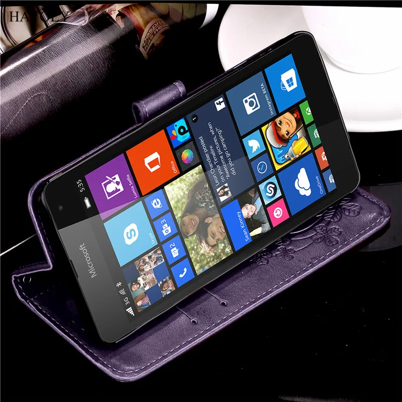 Чехол для Microsoft Lumia 535 кожаный чехол бумажник с откидной крышкой и подставкой