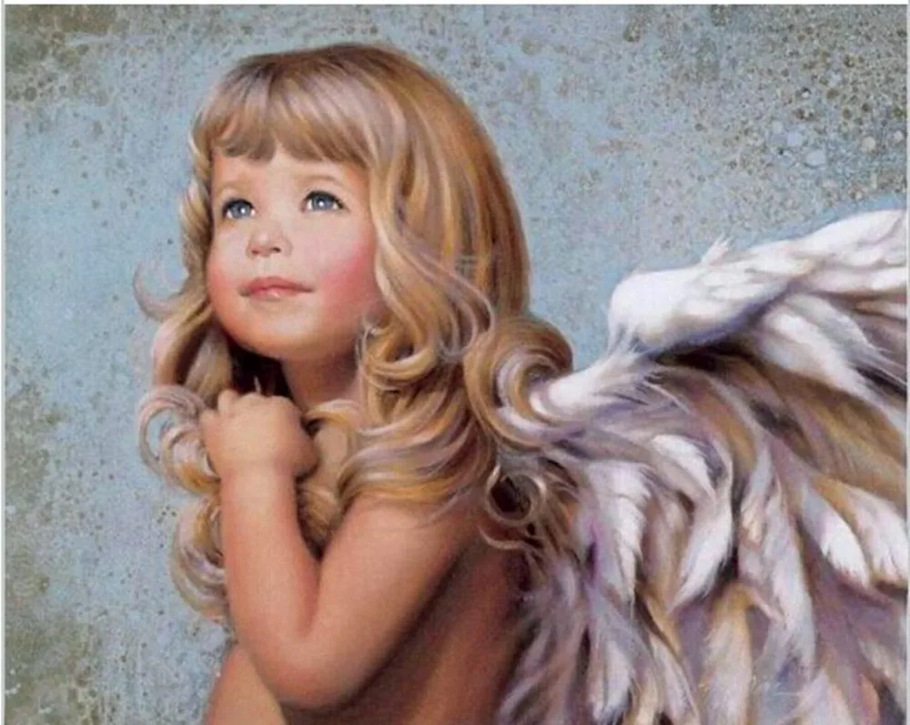Безрамная картина Angel Girl по номерам на холсте DIY цифровые масляные пастельные