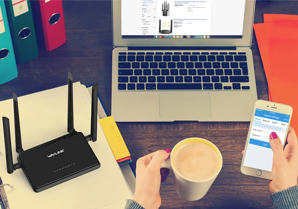 Wavlink n300 300 Мбит/с Беспроводной Смарт Wi-Fi маршрутизатор Ретранслятор точка доступа с 4 внешних антенн Кнопка WPS IP QoS Скорость 2 Быстрая