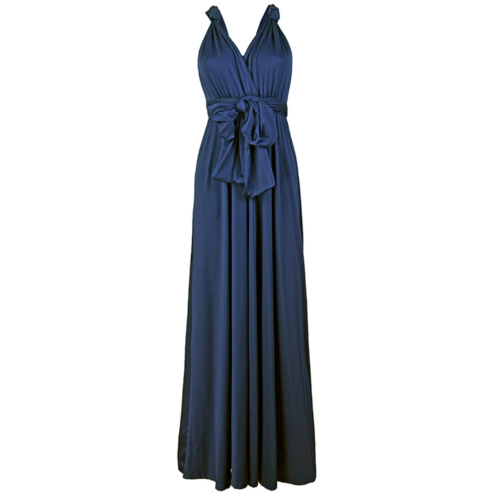 Тёмно-синий Сексуальное женское многоканальное платье-трансформер, бохо, макси, для клуба, красное платье, Бандажное длинное платье, вечерние, для подружек невесты, бесконечное платье, Longue Femme - Цвет: Тёмно-синий