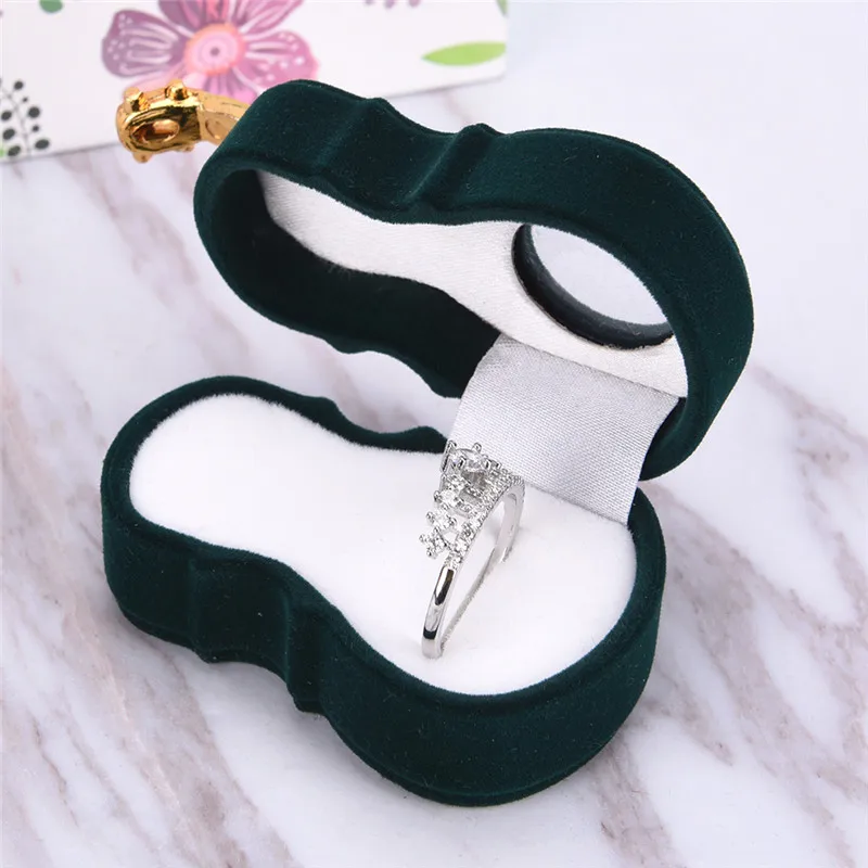 Коробка для хранения свадебных ювелирных изделий бархатная форма скрипки кольцо
