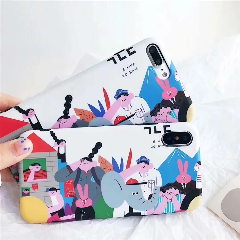 DISCASE матовый IMD мягкий корпус чехол для iPhone XS XR MAX X 7 6 6s plus Ins корейский стиль милые