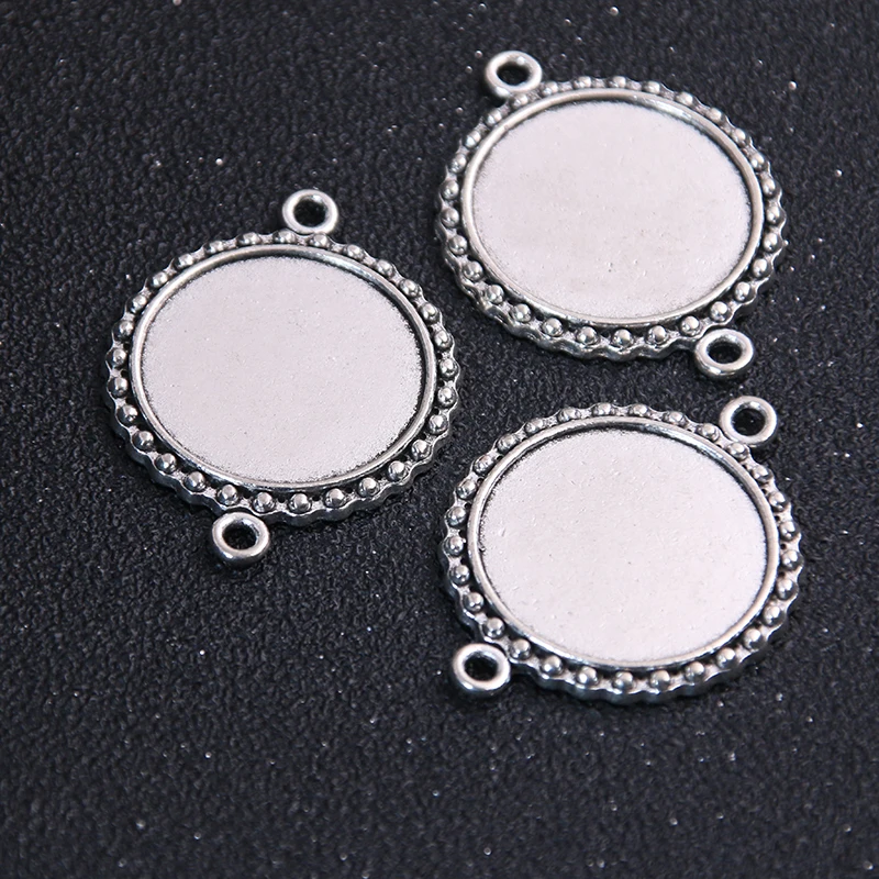 

2pcs Antique 31*40mm(Fit 24mm) Alloy Round Cabochon Settings Jewelry Connectors Jewelry Blanks Jewelry Findings