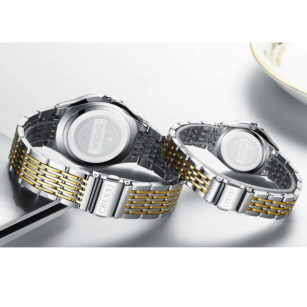 

CHENXI Fashion Simple Watches Women Men Watches Men's Golden Wrist Watches Stainless Steel Quartz Watch Lovers Watch 2020