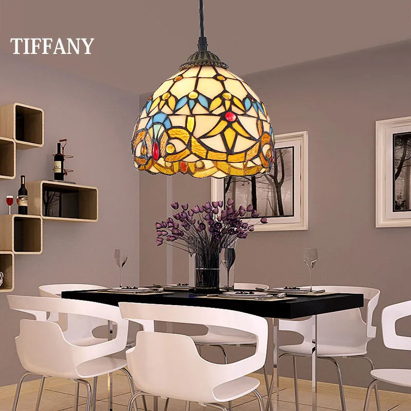 Европейские подвесные светильники Тиффани в стиле ретро средиземноморские