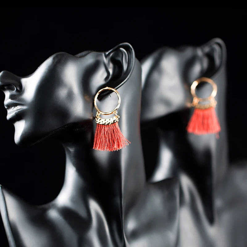 2019 модные богемные серьги с кисточками этнические Бохо золотые маленькие