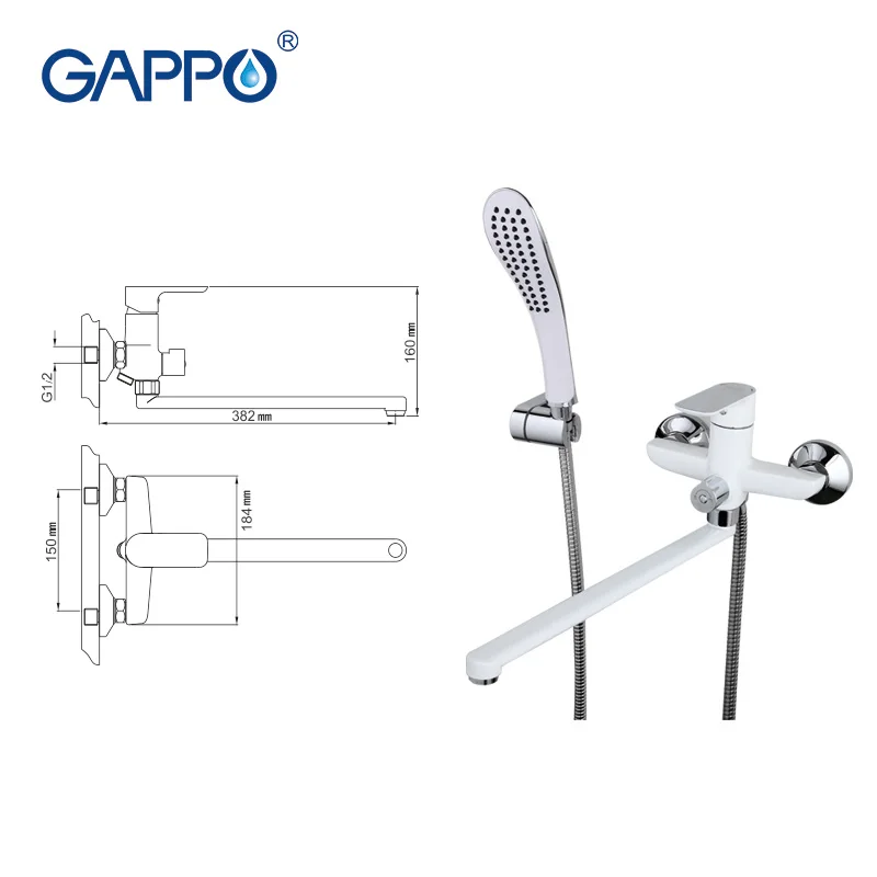 Душевая система Gappo g2248 белый смеситель для ванны Латунная Поверхность