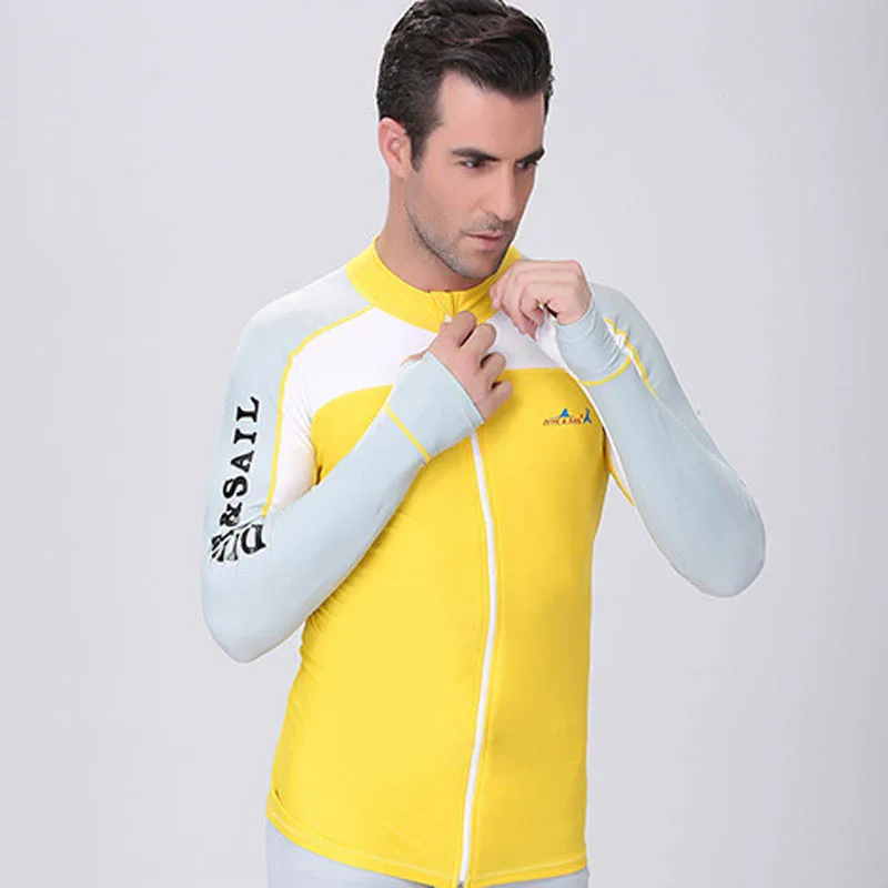 DIVE&ampSAIL Lycra Wetsuit Women Men Surf Swimsuit Rashguard Long Sleeve Split Zipper Wet Suit For Swimming Diving Surfing | Спорт и