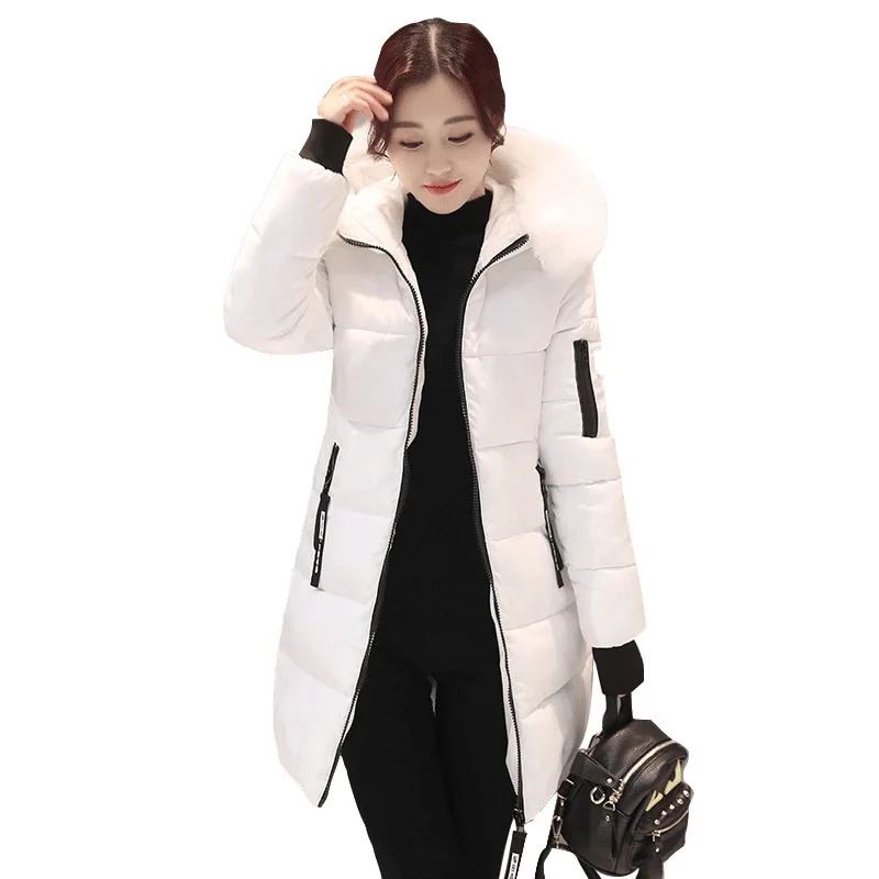Фото 2019 Winter Woman Parka Fur Collar Hooded Warm Coat Plus Size Cotton-padded Clothes Female Wadded Long Jacket Snow Outwear Женская 2019 Winter Woman Parka Fur Collar Hooded Warm Coat Plus Size Cotton-padded Clothes Female Wadded Long Jacket Snow Outwear Женская