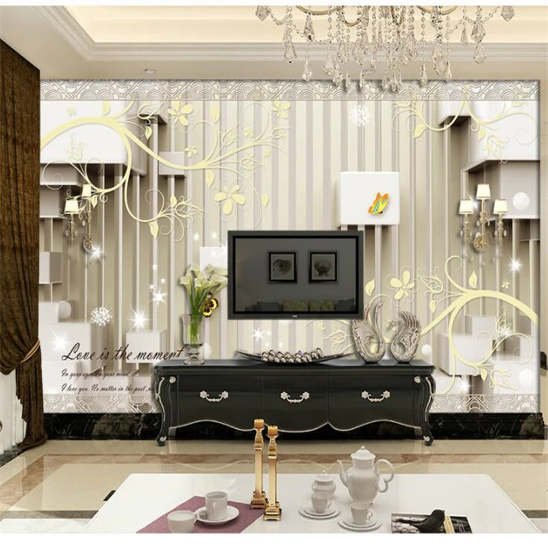 

beibehang Wallpaper Mural Custom Living Room Bedroom 3D Simple Modern Pattern Mural Background Home Decoration