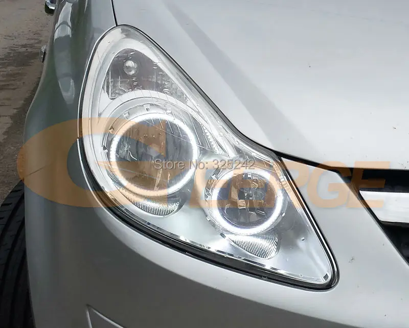 Для Opel Corsa D 2006 2007 2008 2009 2010 2011 галогенные фары отличные ультра яркие smd комплект светодиодов «глаза ангела» DRL