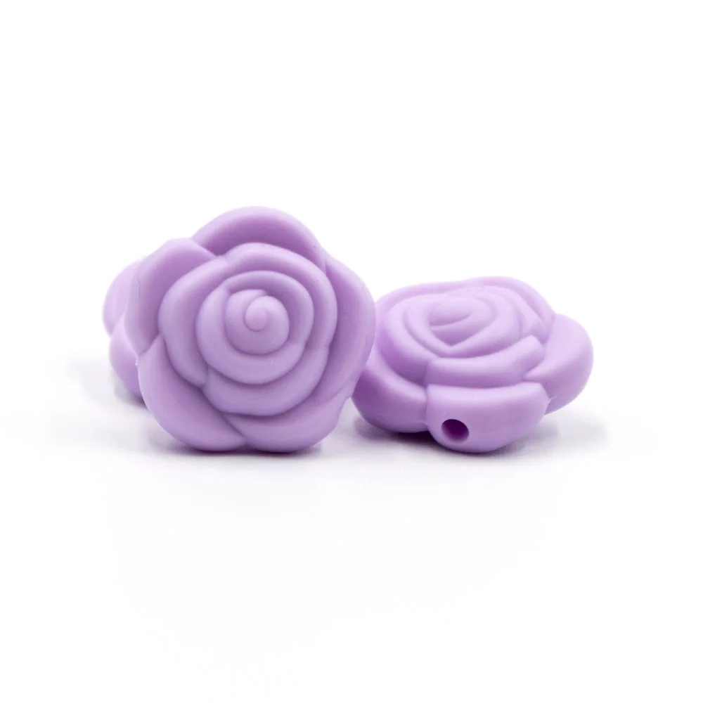 Lilac 10 шт. розовые силиконовые бусины 20 мм мини цветок ожерелье-прорезыватель бусины BPA бесплатно Perle силиконовые Товары для ухода за ребенком игрушки - Цвет: Lilac