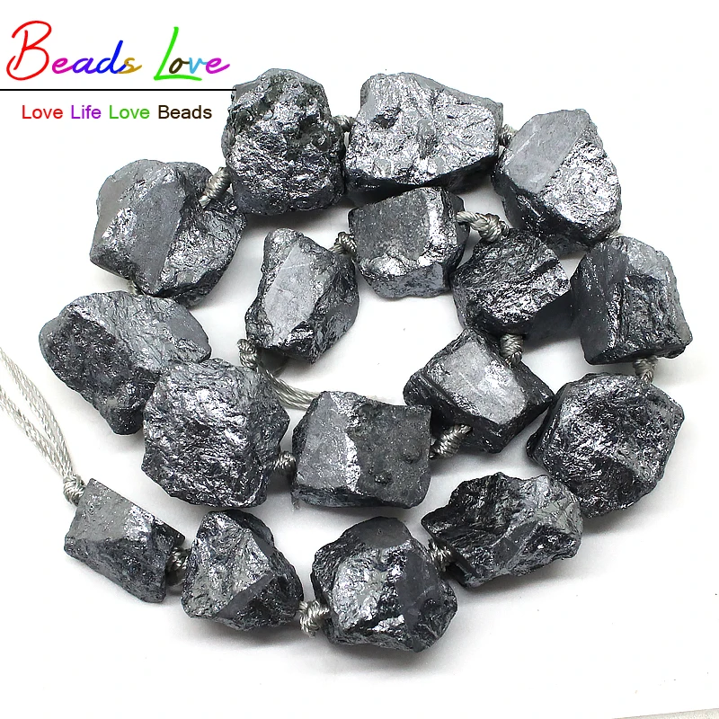 10 Colors Freeform 20-25mm Natural Nugget Rough Punched Loose Stone Drilled Irregular Beads 15inch/strand (F00536-F00545) | Украшения и