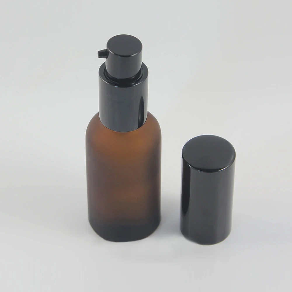 Бутылка для лосьона из матового стекла коричневого/янтарного цвета объемом 30 мл