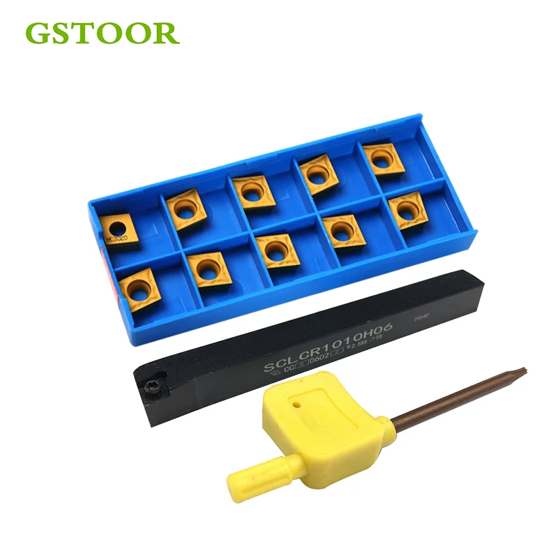 1 шт. SCLCR1010H06 SCLCL1010H06 100 мм цанговый патрон и 10 CCMT060204 карбидная вставка для токарного