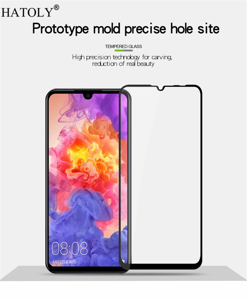 Закаленное стекло HATOLY для Huawei Nova 5 2 шт. защита экрана с полным покрытием 3D пленка