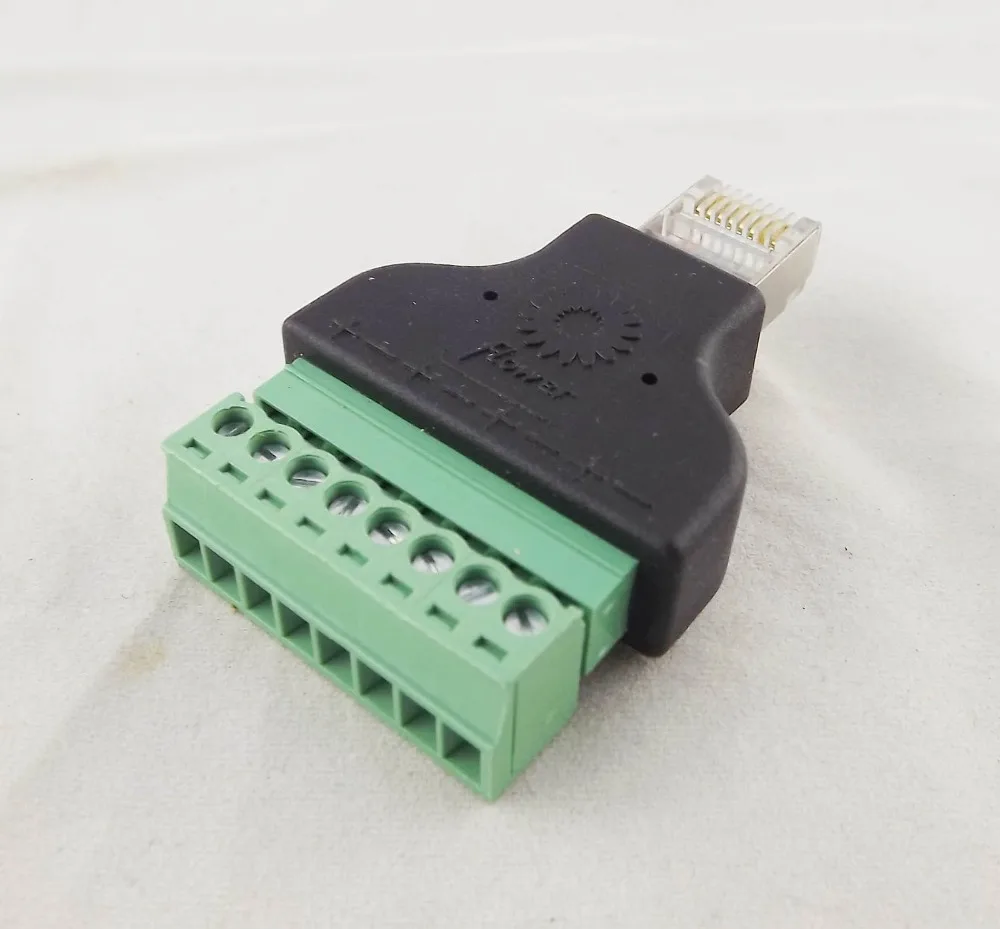 10 шт. Ethernet RJ45 штекер в AV винтовой терминал 8 Pin блок CCTV конвертер адаптер |