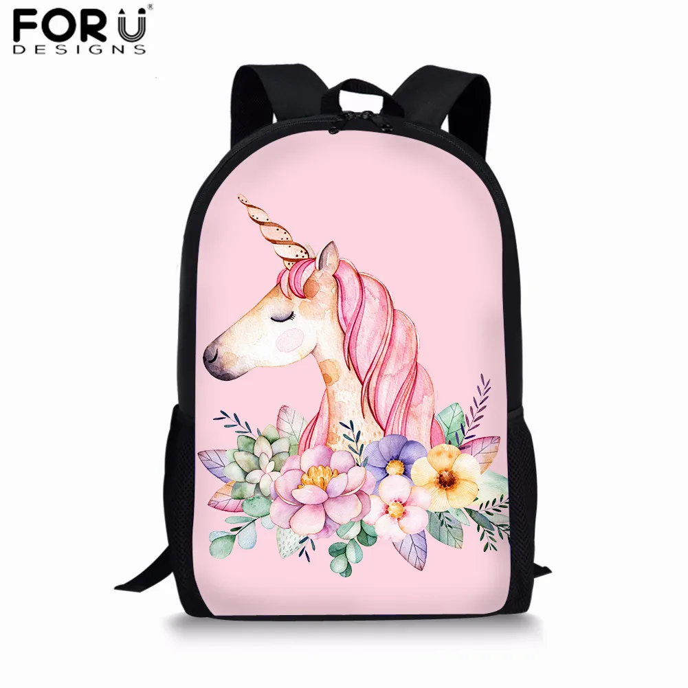 FORUDESIGNS/Школьный рюкзак с 3d принтом единорога, школьный рюкзак для студентов, стильные детские Мультяшные школьные сумки для книг - Цвет: CC2600C