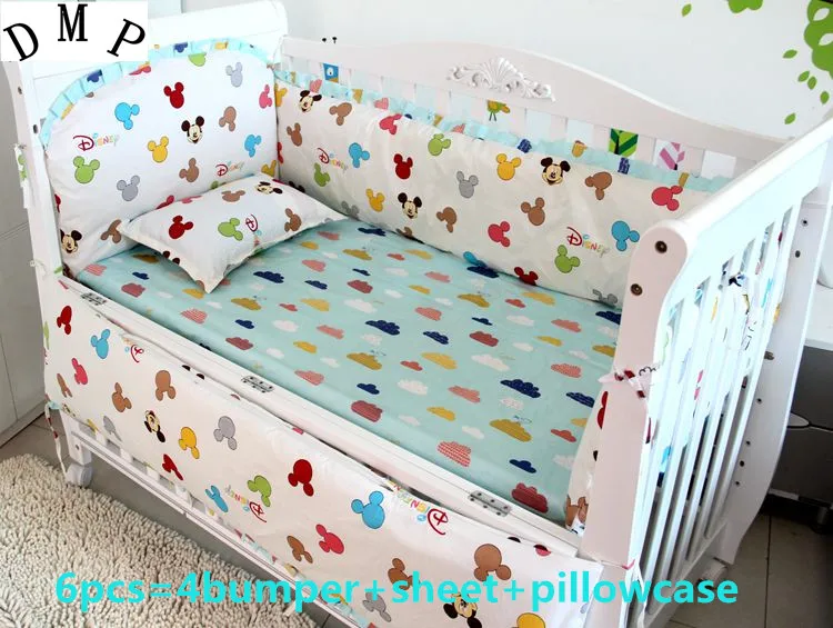 

Promotion! 6PCS Crib Baby Bedding Set Finding Nemo Baby Nursery Cot Ropa de Cama Crib Bumper (bumpers+sheet+pillow cover)
