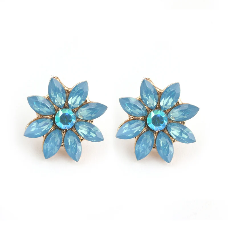 Resin light blue NeeFu WoFu сладкие серьги бренд кристалл серьги цветок ювелирные изделия серьги большие длинные Brinco уха Oorbellen Рождественский подарок - Окраска металла: Resin light blue