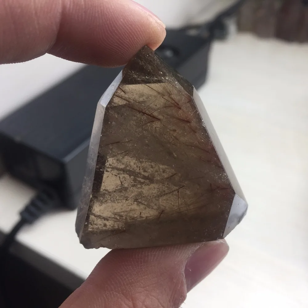 HD332 (44 г) Натуральный дымчатый Rutilated Кварцевый камень минеральный для обработки