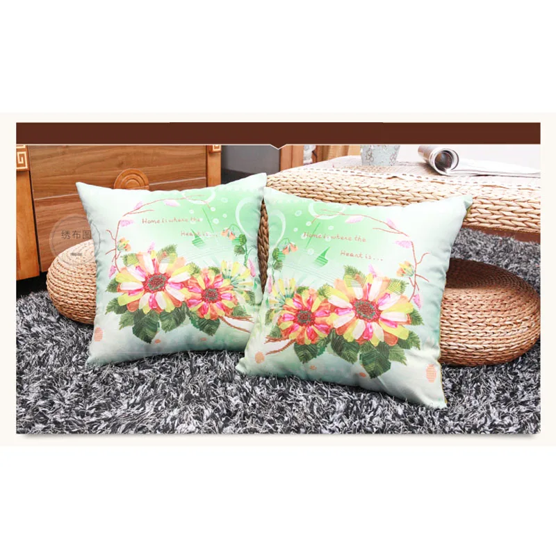 3D daisy flower Ribbons embroidery kit car pillow cover set handcraft DIY handmade cross stitch needlework art gift home decorat | Дом и сад