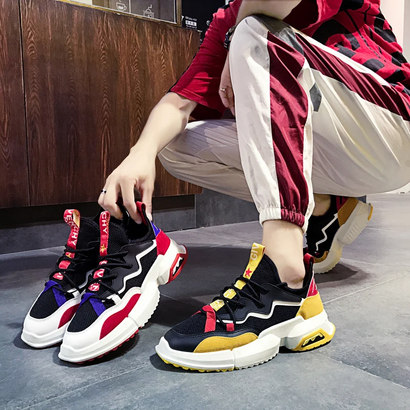 2019 модные мужские кроссовки на толстой подошве трендовая уличная мужская обувь