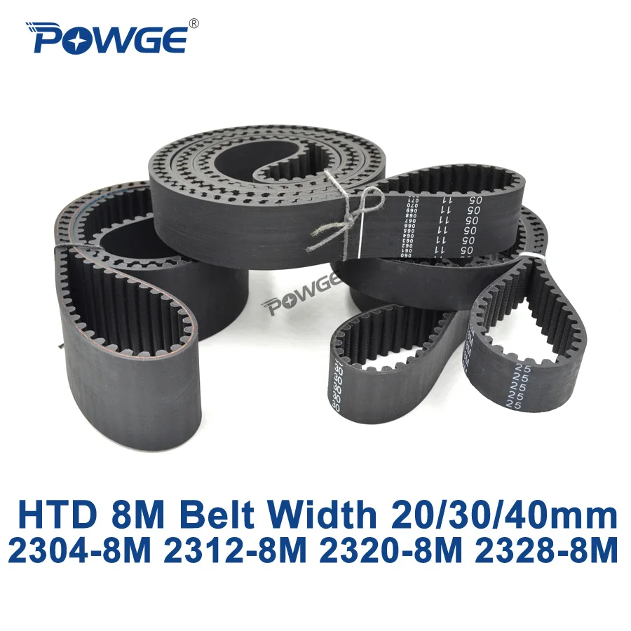 POWGE HTD 8M synchronous Timing belt C=2304/2312/2320/2328 width 20/30/40mm Teeth 288 289 290 291 HTD8M 2248-8M 2256-8M 2272-8M