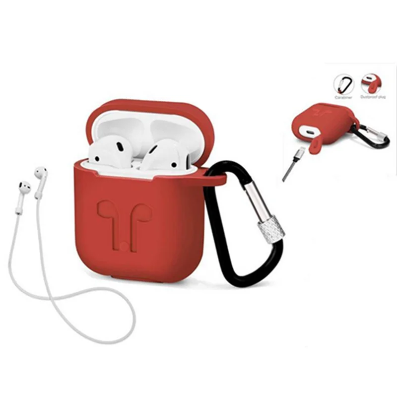 Silicone Wireless Earphones Case For AirPods Earbuds Protective Cover Bluetooth Accessories Kit for Apple Air pods Charging Box |
