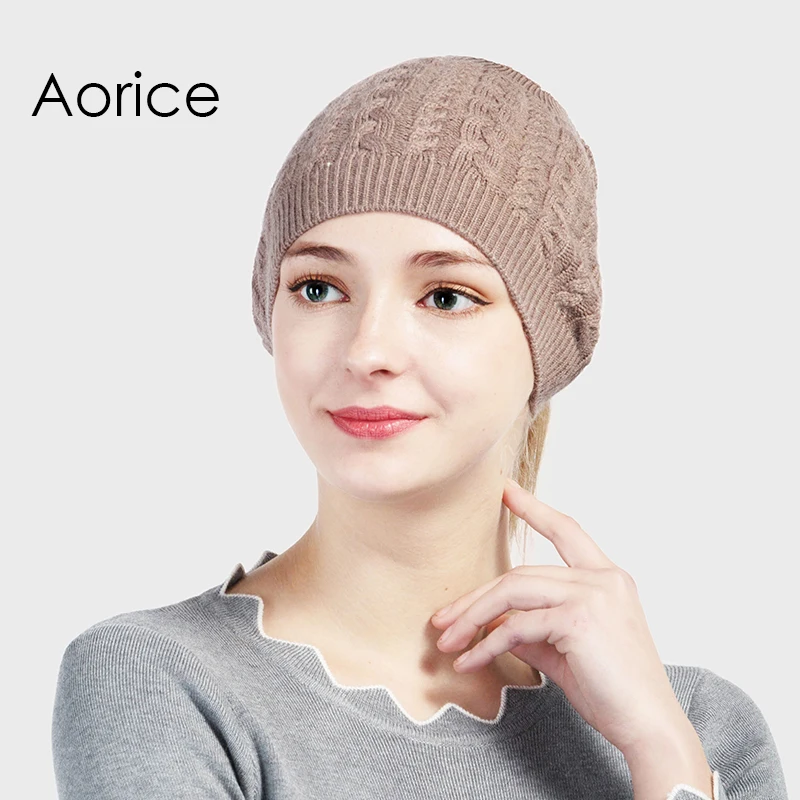 Зимняя брендовая шапка Aorice однотонные вязаные шапки с воротником используются