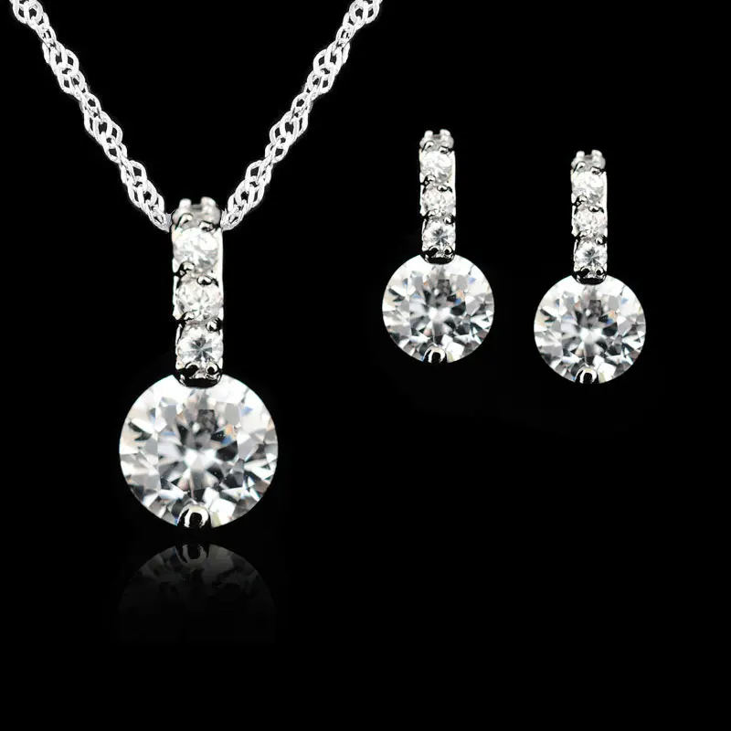 Комплект из колье и серёг серебра 925 пробы|jewelry sets|jewelry sets weddingset for women |
