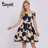 tanpell lace homecoming dress black off the shoulder short sleeves knee length a line gown appliques cocktail homecoming dresses