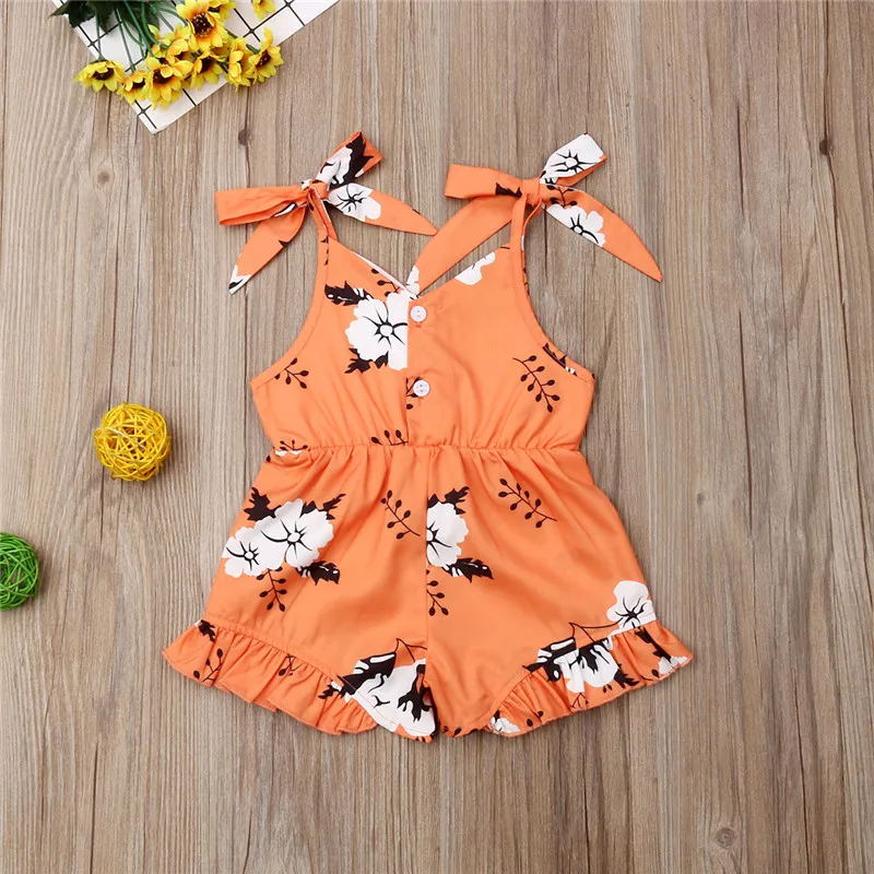 Комбинезон без рукавов с v образным вырезом и цветочным принтом одежда для