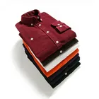 Мужская Вельветовая рубашка с длинным рукавом, большие размеры