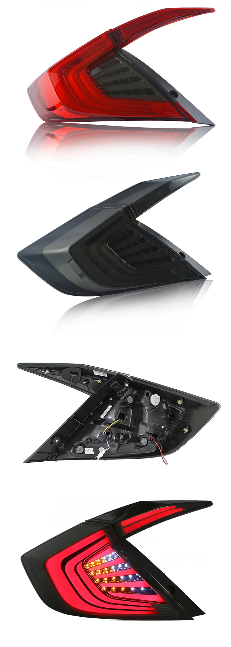 Автомобильный Стайлинг для Honda Civic Led противотуманная фара задняя лампа DRL+ тормоз+ Парк+ сигнальный светильник s задний светильник в сборе