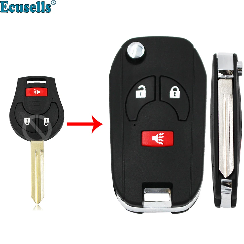 Modifed 2 + 1 кнопки Замена дистанционного ключа оболочки чехол Fob для Nissan Note Micra Juke Duke