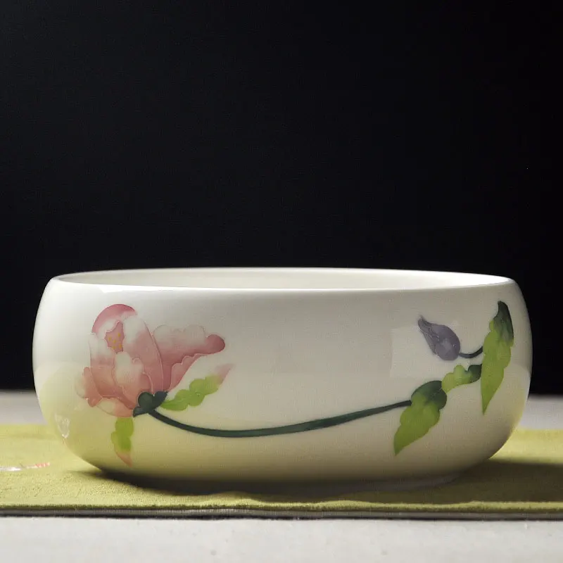 Чайная посуда в китайском стиле, керамическая фарфоровая чайная чашка Gaiwan с фильтром, чайная банка для хранения чая, чашка для мытья чая в подарок - Цвет: K
