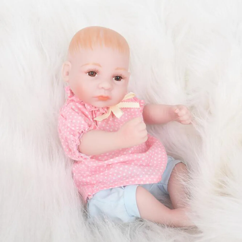 LEOOFU 28 см 11 дюймов Мини bebe Кукла реборн для детей силикона reborn жив Младенцы