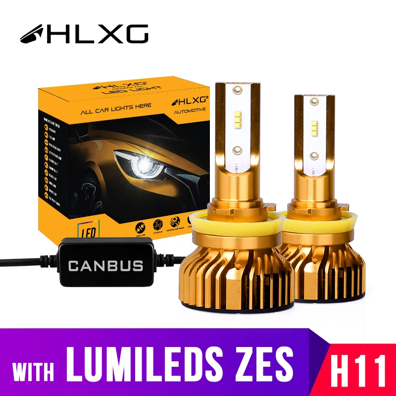 HLXG H7 LED H4 Lumileds Luxeon ZES Автомобильные Светодиодные Лампы Головного Света H1 H11 H8 HB3 9005