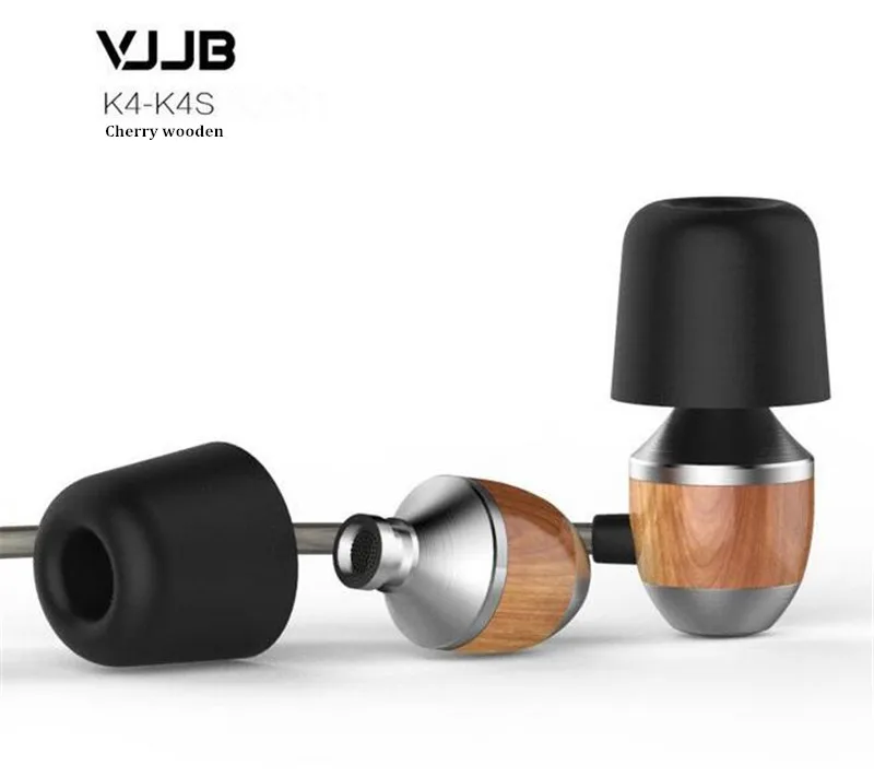 VJJB K4 и K4S наушники-вкладыши с деревянными басами Ebony наушники с басами DIY Magic Sound гарнитура с микрофоном VJJB V1 наушники