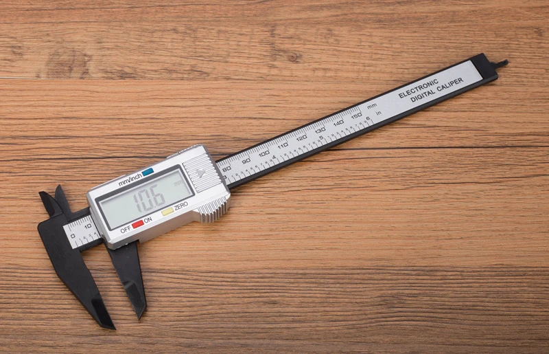 Цифровой штангенциркуль из углеродного волокна с ЖК-дисплеем 150 мм 6 дюймов