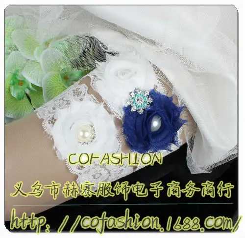 

2015 New Design Wedding Garter Sets for Bridal Wedding accessories WIth White Stretch Lace Trim Handmade Using Rhinestones