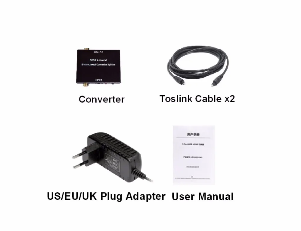 Бесплатная доставка Bi-directional SPDIF Toslink для Коаксиального и Коаксиальный Оптический