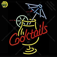 cocktail and martini umbrella cup neon sign glass tube handmade neon light sign decorate wall bedroom iconic sign neon light