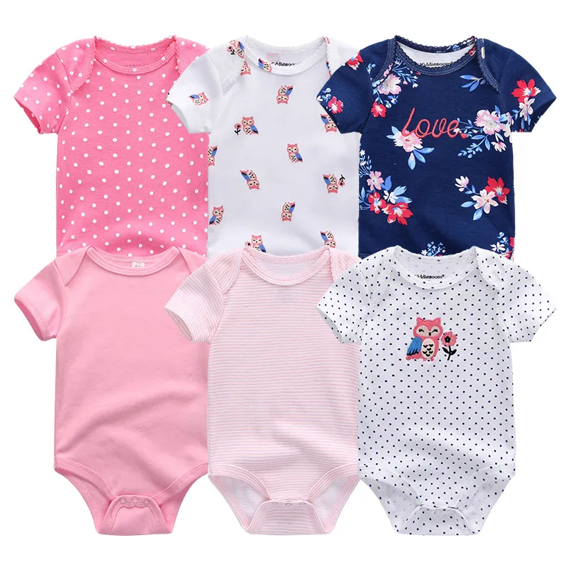 BDS6019-Baby Rompers Одежда для малышей; 6 шт/лот; комбинезоны унисекс для новорожденных мальчиков и девочек; roupas de bebe; хлопковые комбинезоны для малышей; одежда с короткими рукавами для малышей - Цвет: BDS6019-Baby Rompers