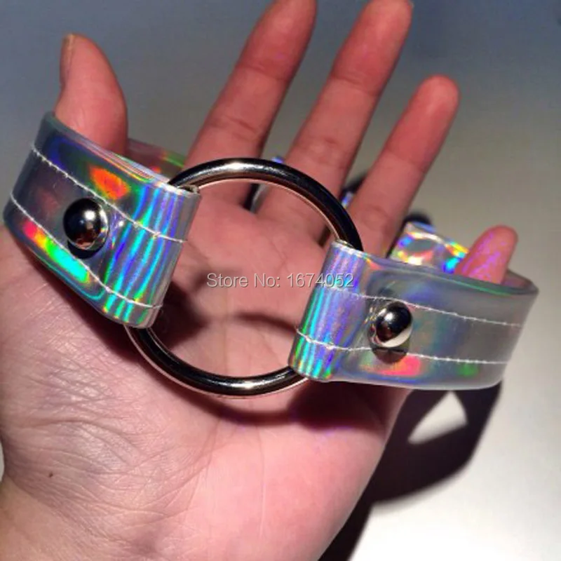 Чокер голографический Женский Крутое металлическое ожерелье ручной работы в