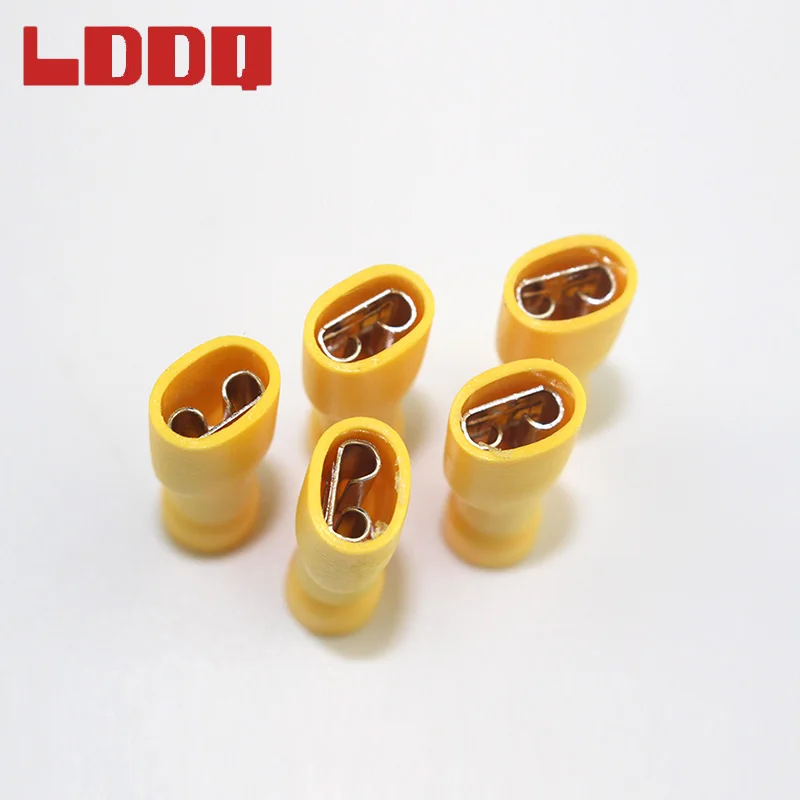 LDDQ 100 шт. 12-10AWG полностью изолированная лопатка обжимные клеммы желтые