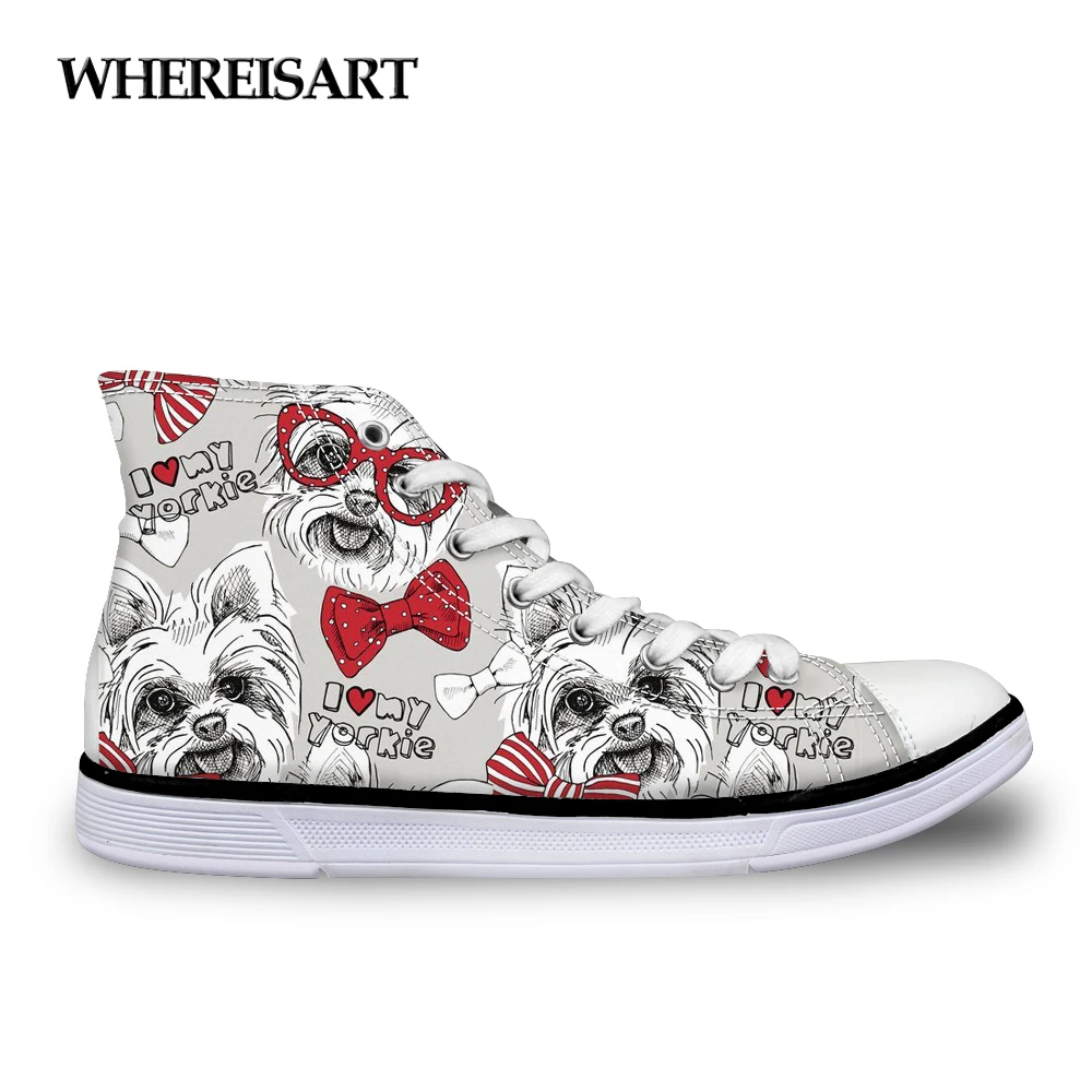 WHEREISART/милые модные брендовые женские кроссовки йоркширского терьера обувь на