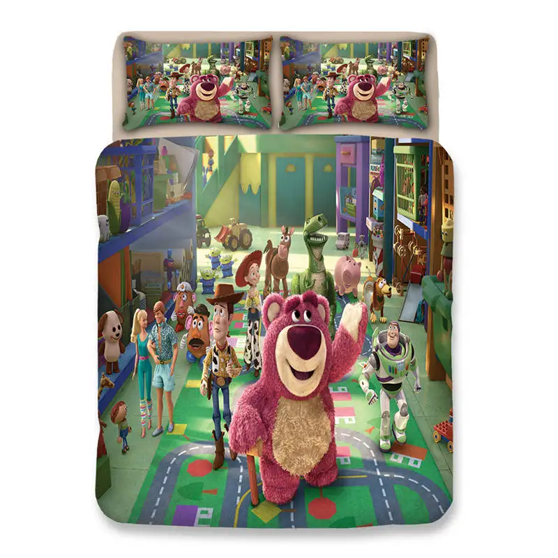 Набор постельного белья disney Toy Story, двойной размер, пододеяльник, набор для детей, домашний декор, постельное белье king queen, Комплект постельного белья из 3 предметов для мальчиков